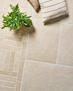 Picture of Hampstead Beige Limestone Effect Porcelain Paving Cobbles